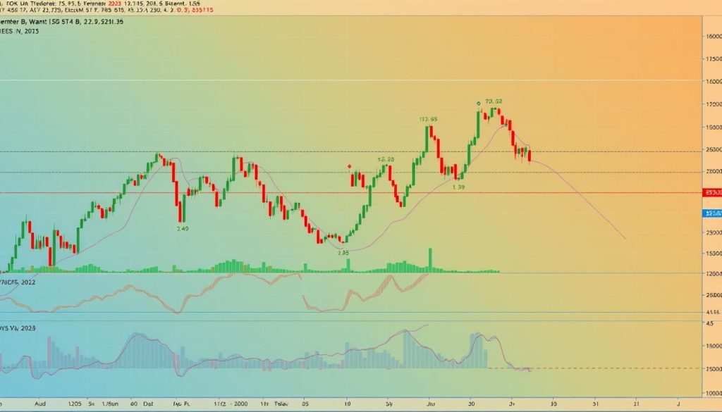 Technical analysis chart showing Bitcoin price patterns and indicators