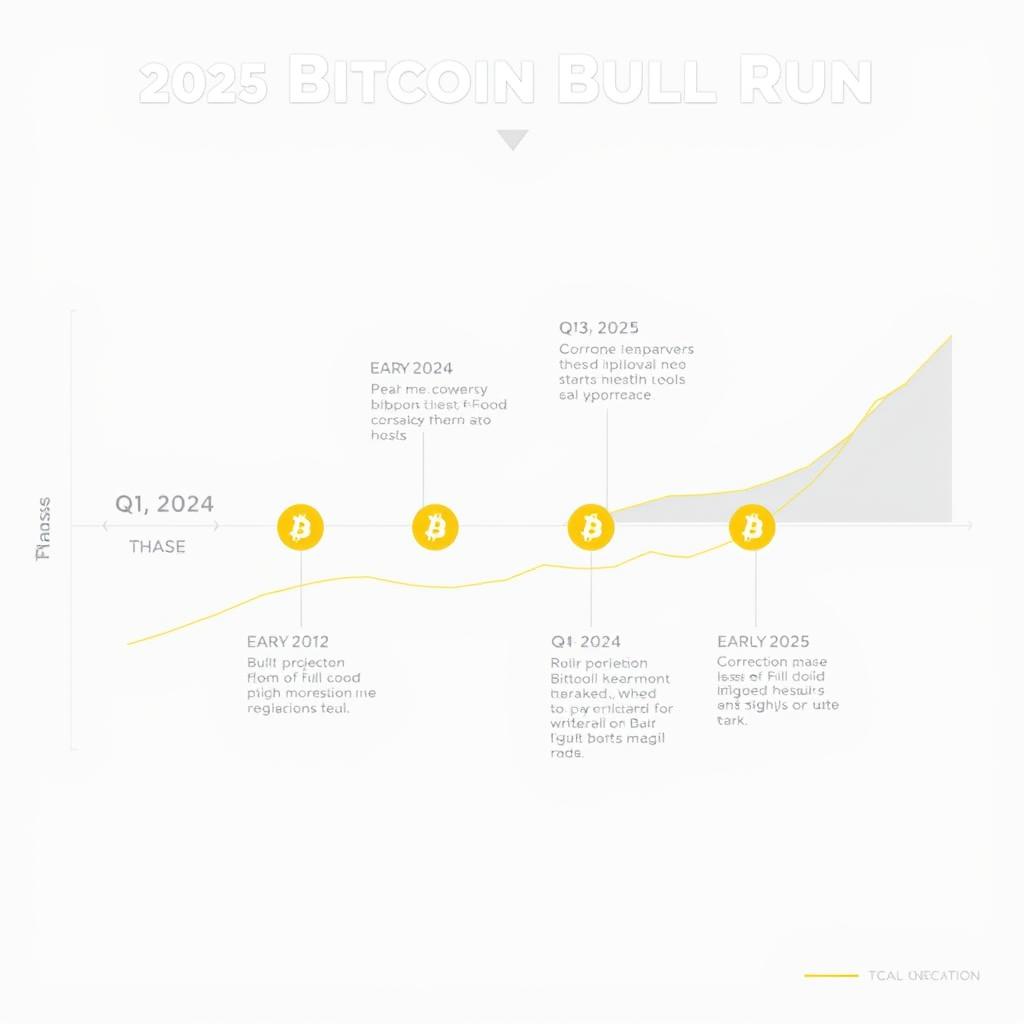 Timeline showing projected 2025 Bitcoin bull run phases