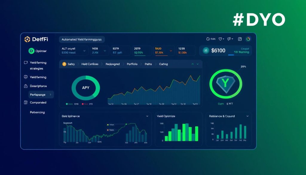 DeFi Yield Optimizer dashboard showing automated yield farming strategies