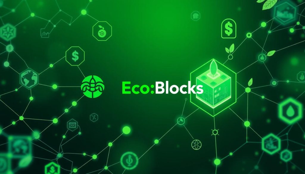 EcoBlocks carbon-neutral blockchain platform with sustainability metrics