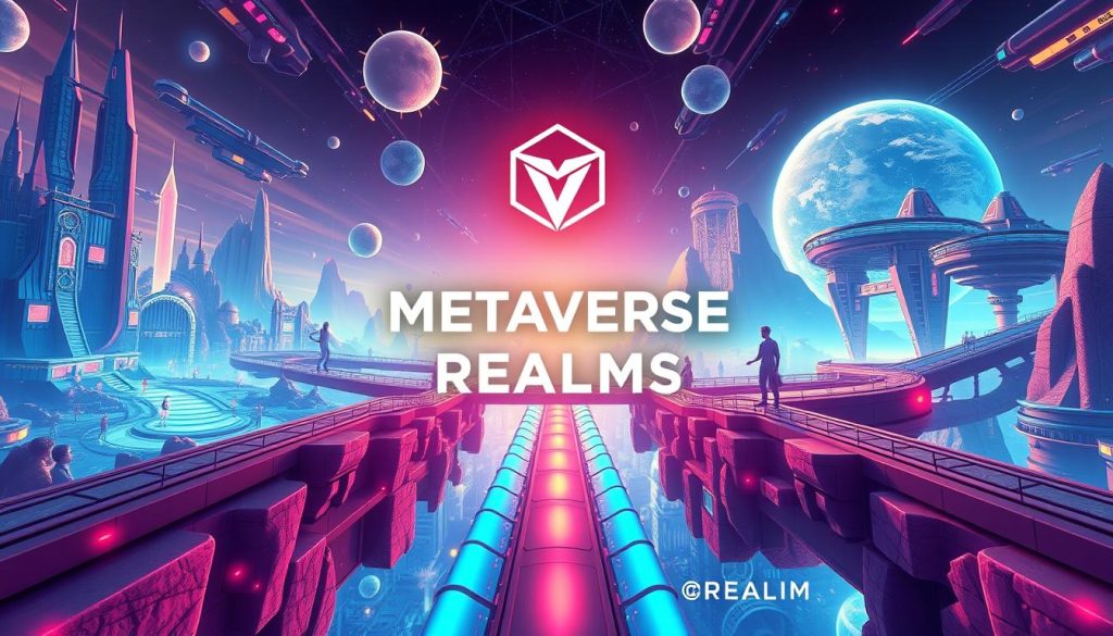 Metaverse Realms virtual world showing interconnected digital environments