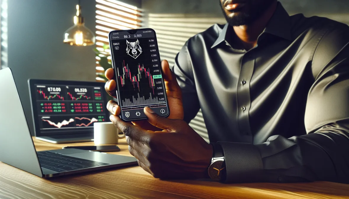 person-analyzing-floki-inu-cryptocurrency-trading-charts-on-smartphone-at-home-office-desk